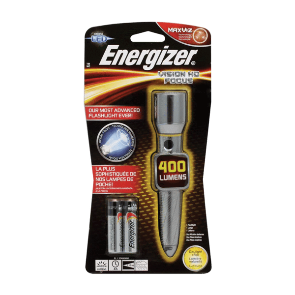 EPMZH21E Energizer Vision HD 2AA Performance Metal Light w/ Digital Focus