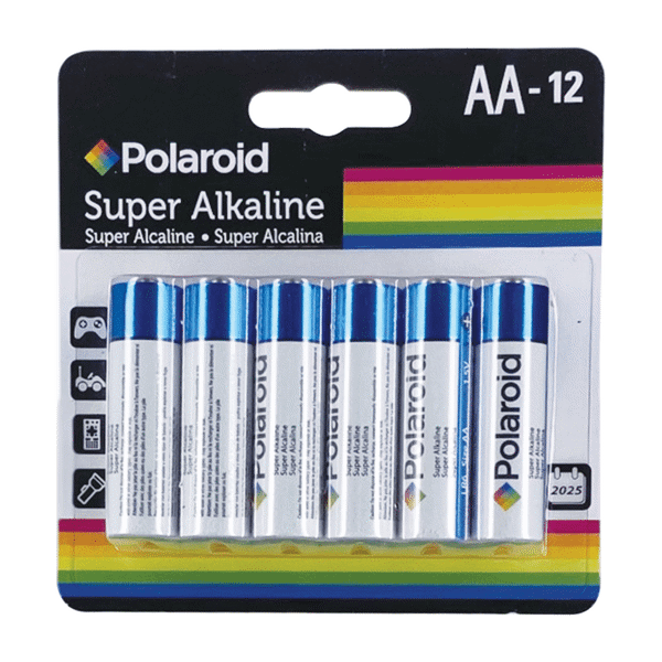 (Unavailable) Polaroid Super Alkaline Batteries AA-12PK