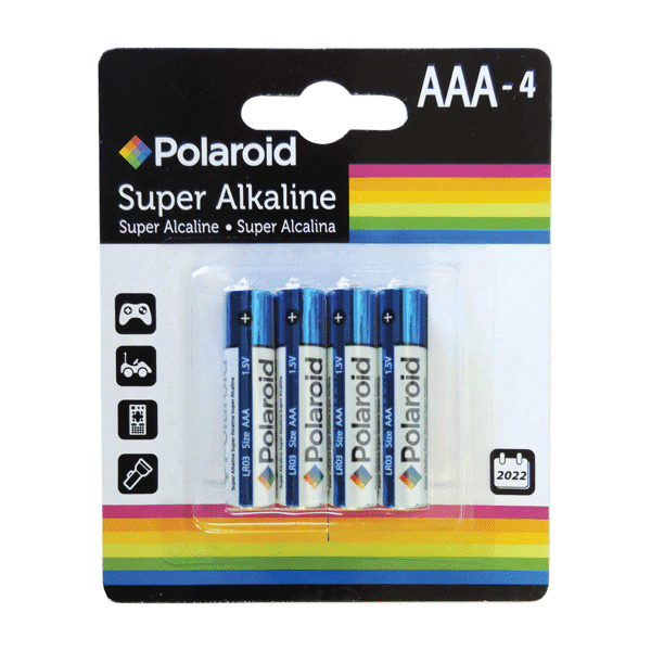 Polaroid Super Alkaline Batteries AAA-4Pk