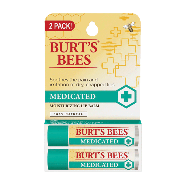 (DP) Burt's Bees Lip Balm Medicated Blister .15oz 2pk