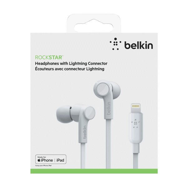 Belkin Rockstar Headphones w/Lightning Connector White
