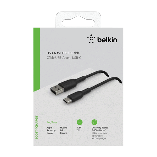 Belkin USB-C to USB-A Cable 9.8Ft Black