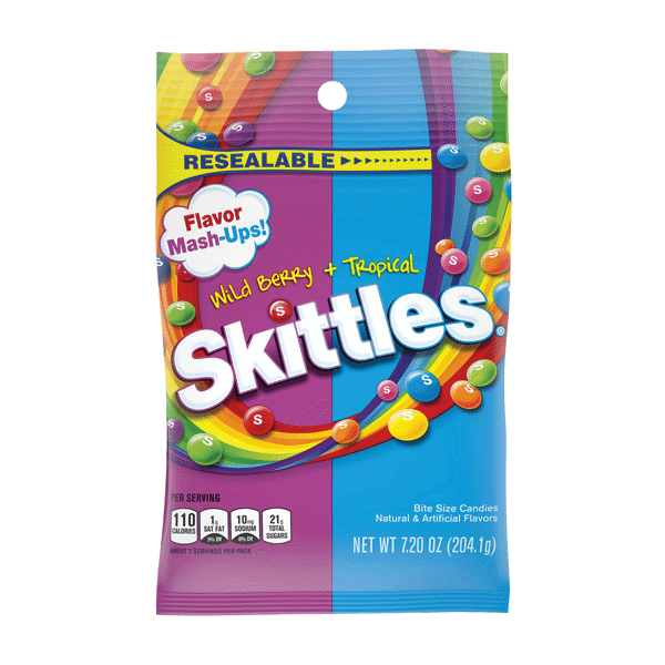 Skittles Mash-Ups Wild Berry+Tropical Peg 7.2oz