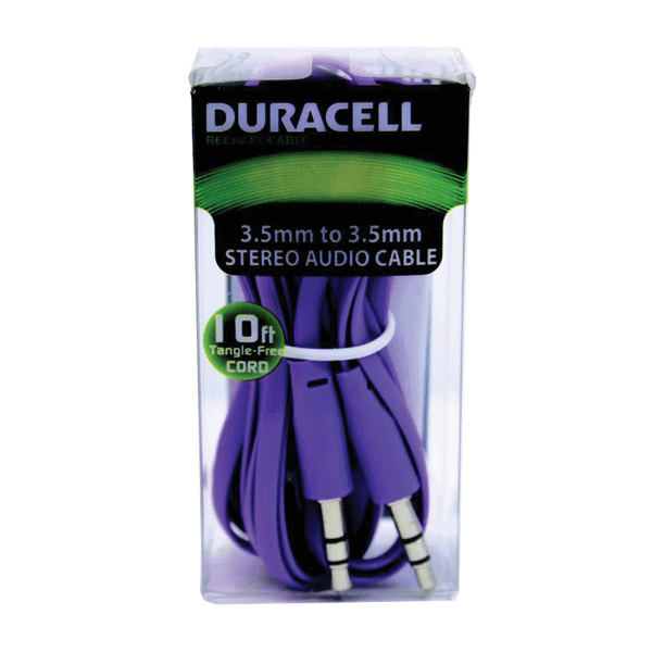 (DP) Duracell 10' Audio Flat Cable Purple