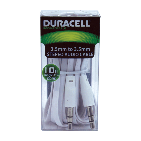 (DP) Duracell 10' Audio Flat Cable White