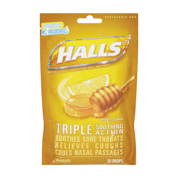 Halls Honey Lemon Bag 30ct