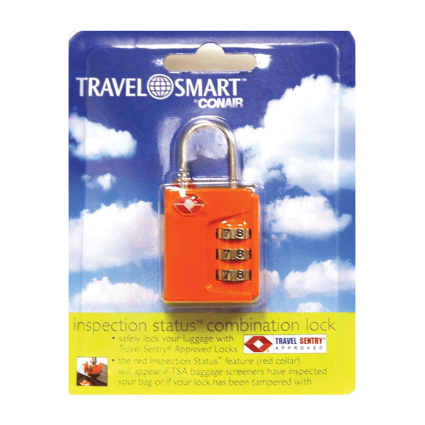 (DP) Travel Smart TSA 3-Dial Inspection Status Lock Neon #TSN90X