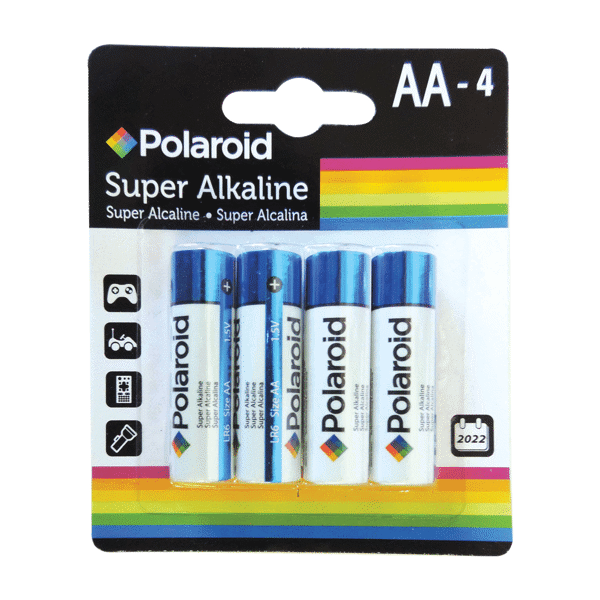 Polaroid Super Alkaline Batteries AA-4Pk