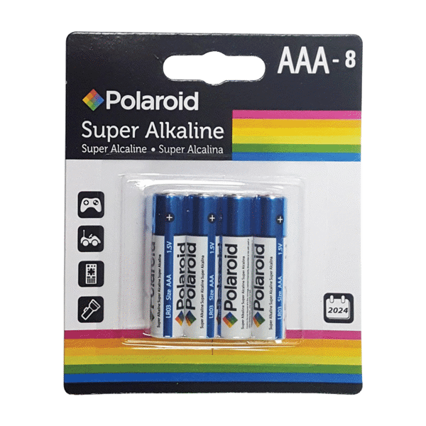 Polaroid Super Alkaline Batteries AAA-8PK
