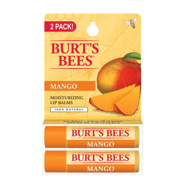 (DP) Burt's Bees Lip Balm Mango Blister .15oz 2pk