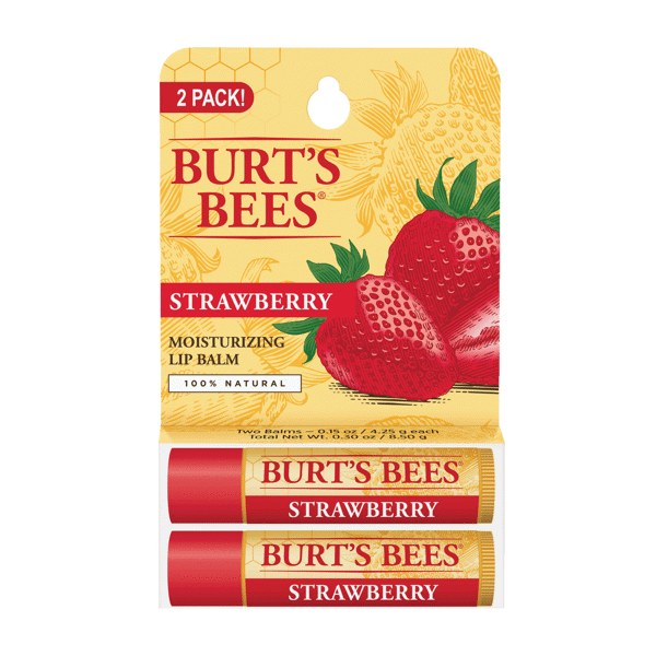 (DP) Burt's Bees Lip Balm Strawberry Blister .15oz 2pk #10792850897714
