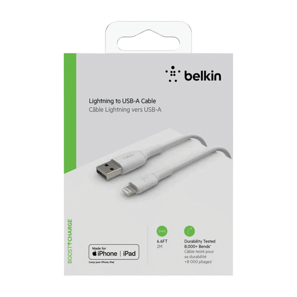 Belkin Lightning to USB-A Cable 6.6Ft White
