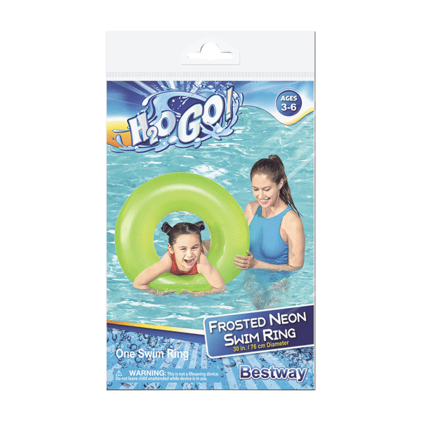 (Unavailable) H2OGO Frosted Neon Swim Ring 30" Asst. Colors Ages 3-6