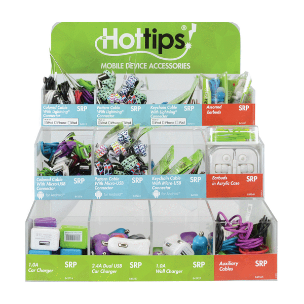 Hottips 12ct Acrylic Tray Pack Display (14"H x 12"W x 14"D) - Empty