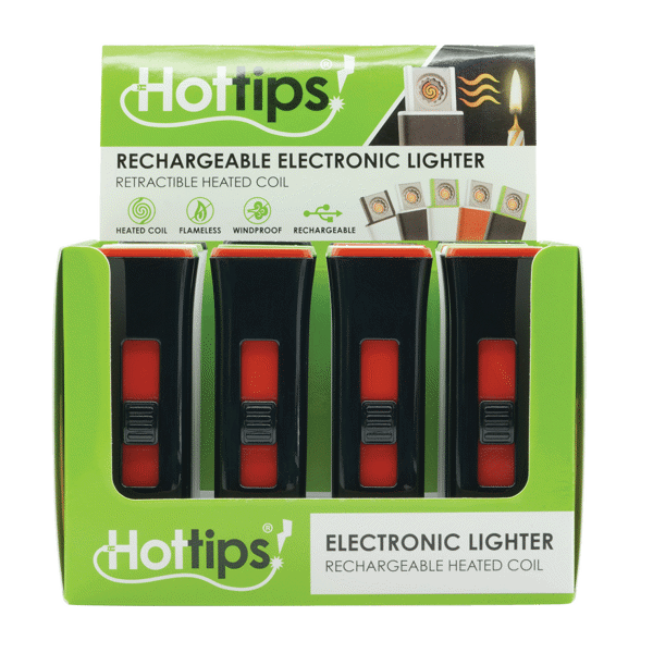 Hottips Electronic Lighter w/Retractable Heating Coil Tray Pack