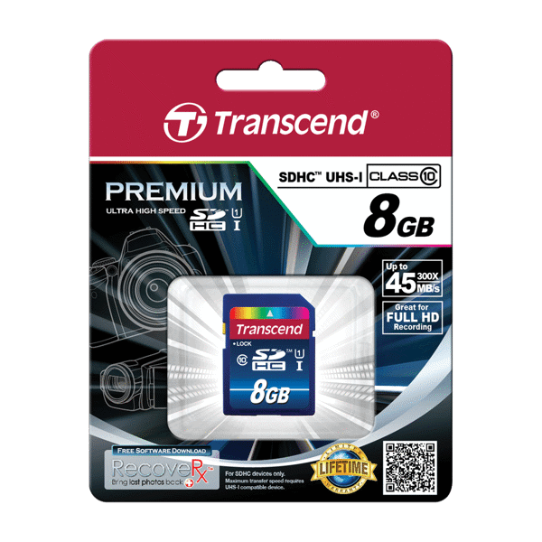 Transcend SD Card 8GB 300S Class 10