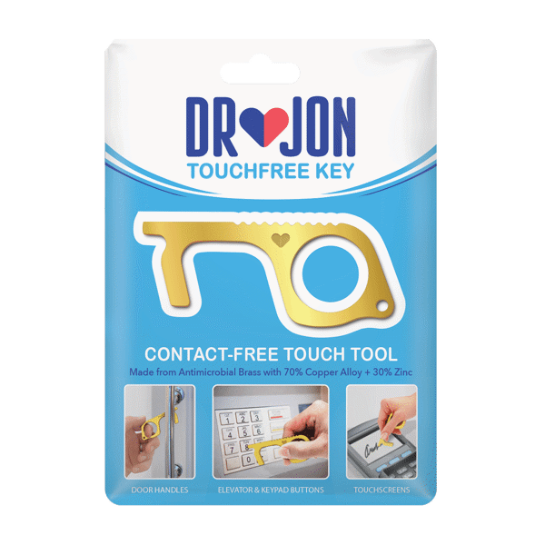 (DP) Dr Jon Contact Free Brass TouchFree Door Opening Tool
