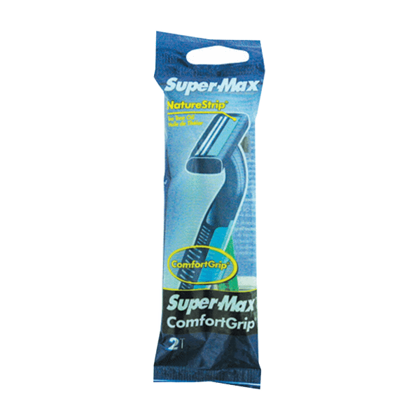 Super-Max Razor Comfort Grip Men's 2Ct