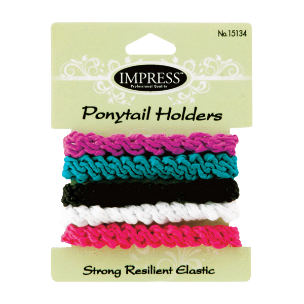 Large Stretch Ponytail Holders 5 Ct