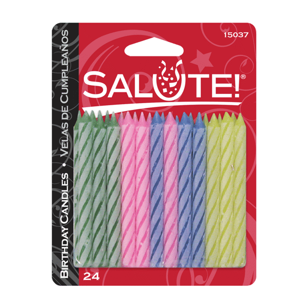 Salute Birthday Candles Blister Carded 24Ct