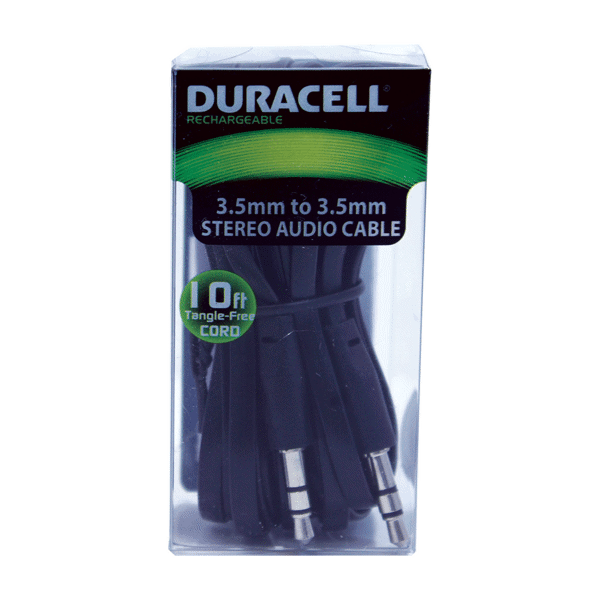 (DP) Duracell 10' Audio Flat Cable Black