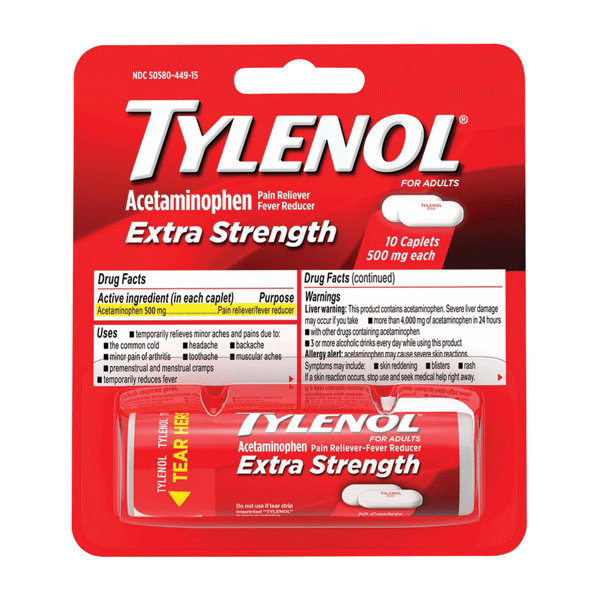 Tylenol Caplets Extra Strength 10Ct