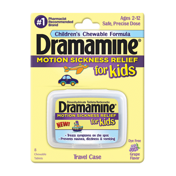 (Coming Soon) Dramamine Kids Chewable Tablets 8ct