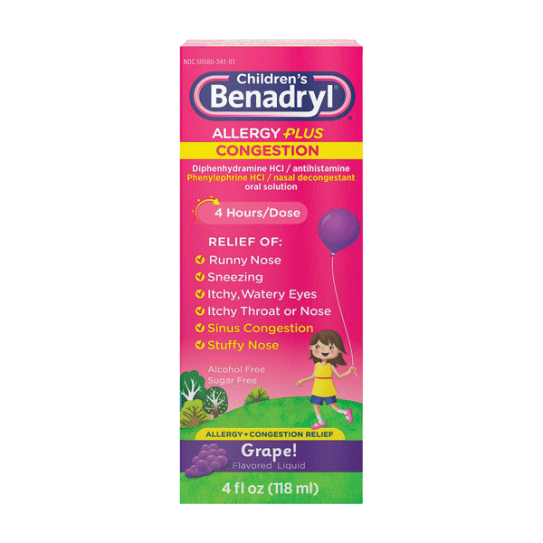 (Coming Soon) Benadryl Children's Allergy + Congestion 4oz