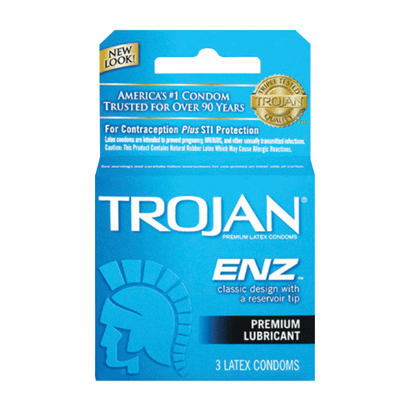 Trojan Enz Lubricated 3Ct (Blue)