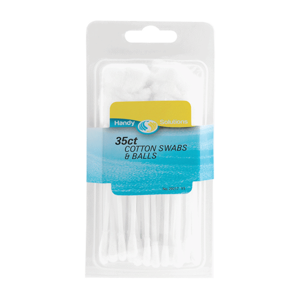 Handy Solutions Cotton Swabs 30Ct/Cotton Ball 5Ct