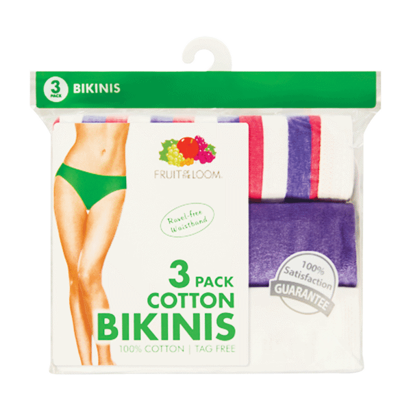 (DP) FTL Ladies Bikini Brief 3 Pack Size 9