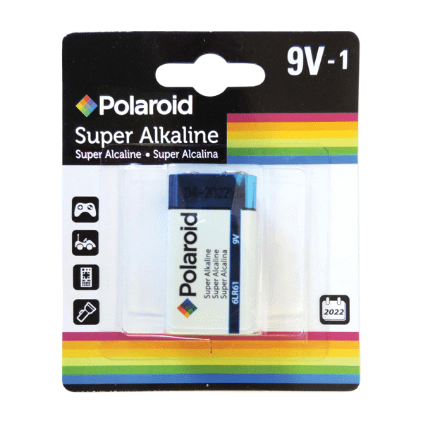 Polaroid Super Alkaline Batteries 9V-1Pk