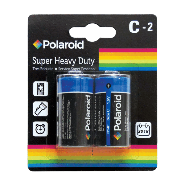 Polaroid Heavy Duty Batteries C-2Pk