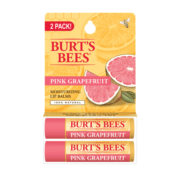 (DP) Burt's Bees Lip Balm Pink Grapefruit Blister .15oz 2pk