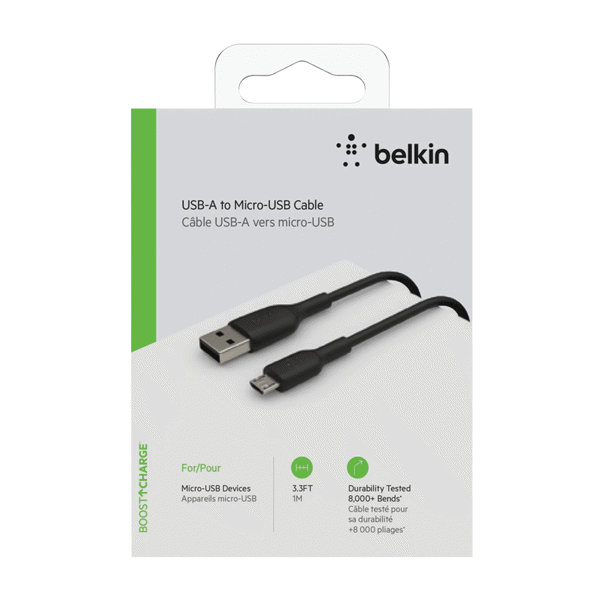 Belkin Micro USB to USB-A Cable 3.3Ft Black