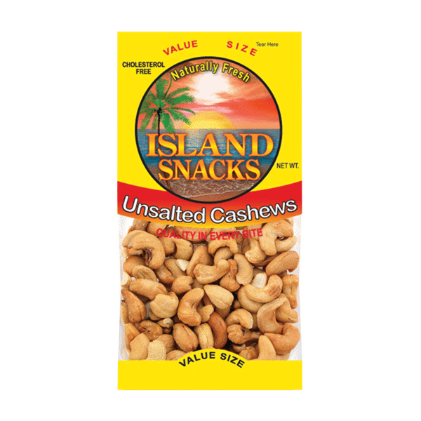 Island Snacks Unsalted Cashews 2.25oz
