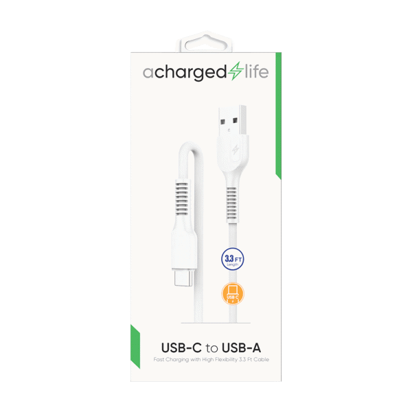 ACharged Life Charging Cable USB-C 3.3Ft Black