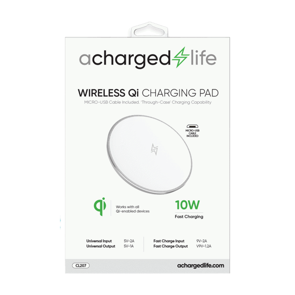 ACharged Life Qi Charger 10W Silver/White