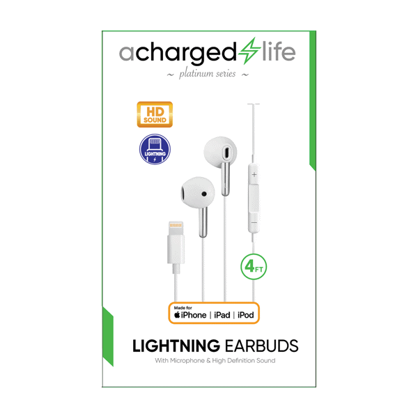 ACharged Life Earbuds Wired Lightning