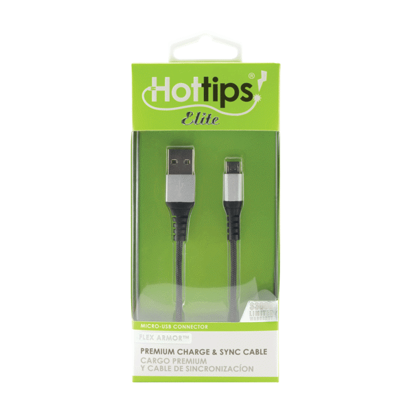 (DP) Hottips Flex Armor 4' Micro USB Cable