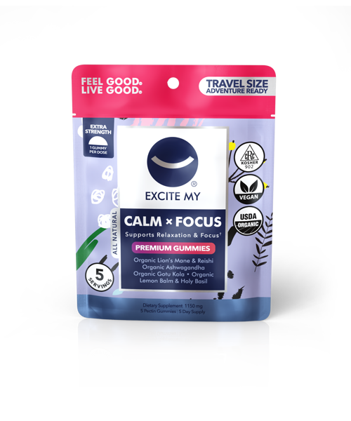 EXCITE MY CALM x FOCUS Organic Getaway Premium Wellness Gummies - 5 Day