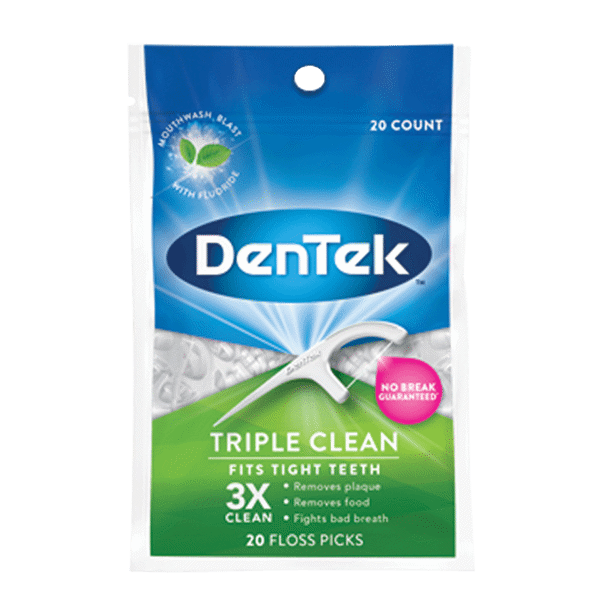Dentek Triple Clean Floss Picks Mint 20ct