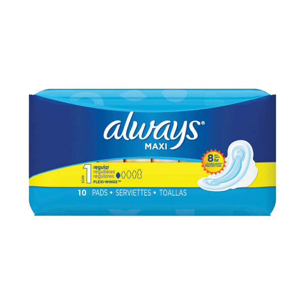 Always Maxi Pad w/Wings 10ct - PTL ONE