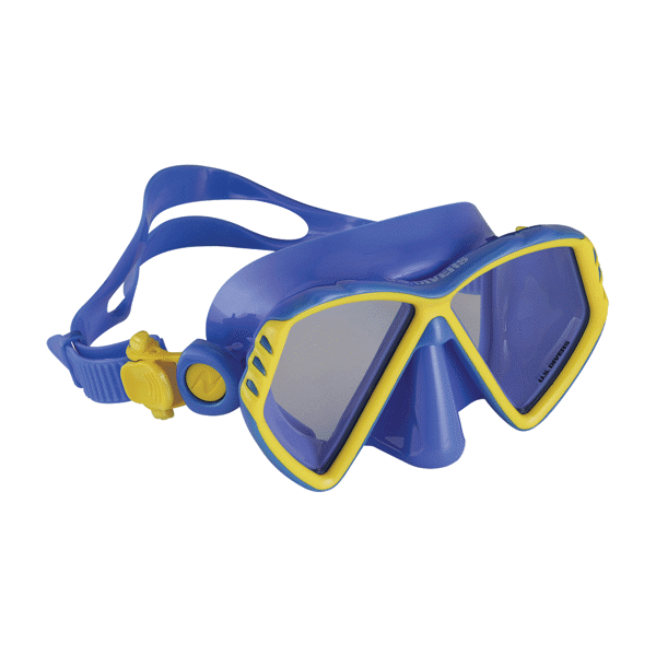 US Divers Regal DX Kid Mask Clear Lens Blue/Yellow #MS3714007XS