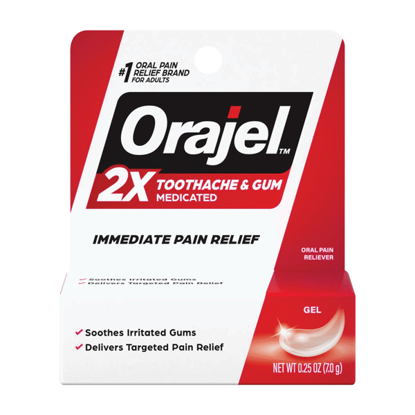 Orajel 2X Medicated Toothache Pain Relief Gel .25oz