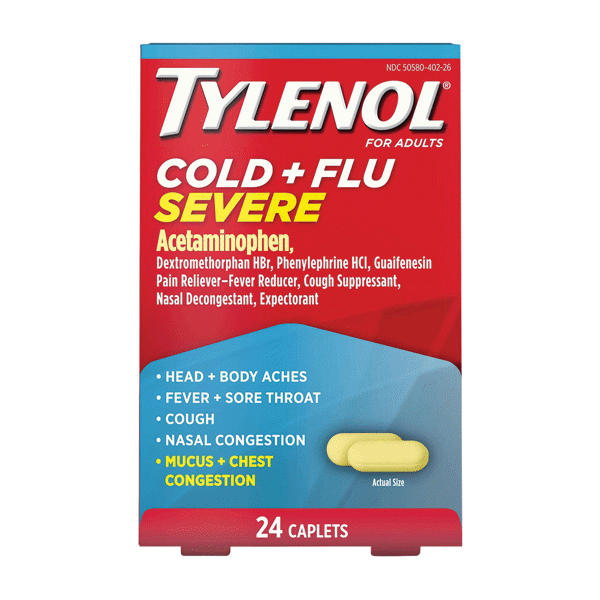 Tylenol Cold/Flu Severe Caplets 24Ct