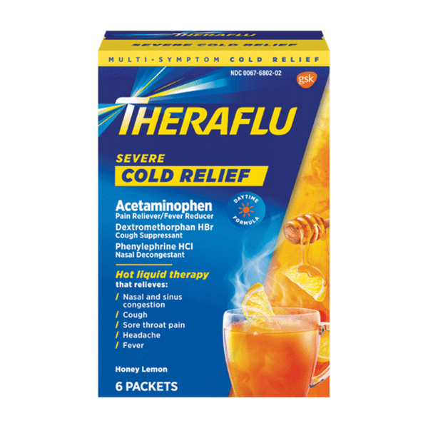Theraflu Multi-Symptom Severe Cold Honey Lemon 6ct