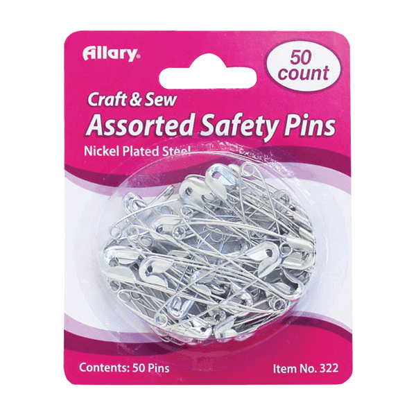 Safety Pins-Steel Asst 50Ct