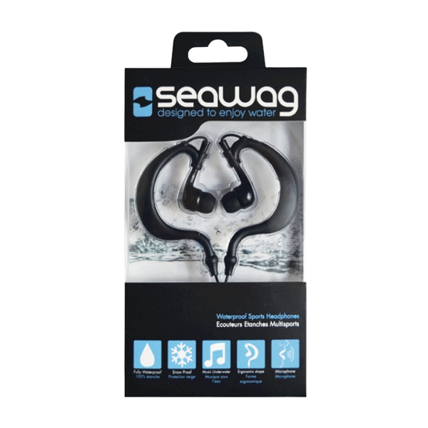Seawag Waterproof Earphones w/Mic Black