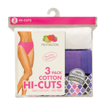(DP) FTL Ladies High Cut Brief 3 Pack Size 5